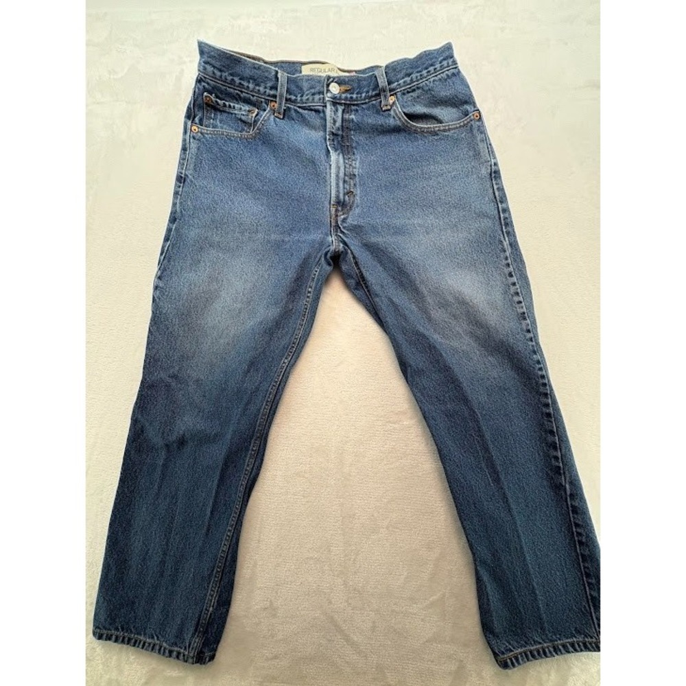 Men's Levi's 505 Regular Fit Denim Jeans Size 36 x 30 Medium‎ Wash